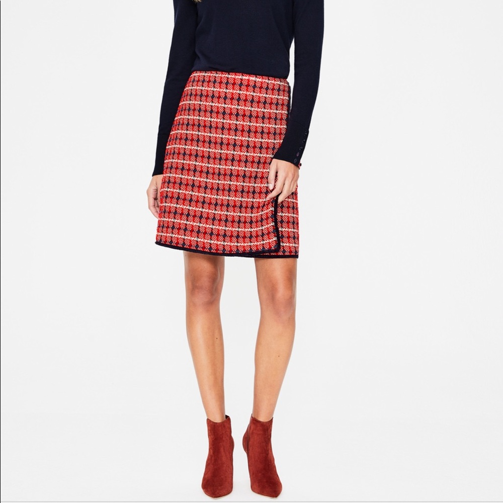 Boden Tallulah Wrap Skirt - Red and Blue